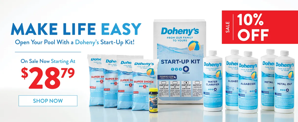 Make life easy, open your pool with a Doheny's Start-Up Kit at 10% Off! Low as $28.79. Shop Now.