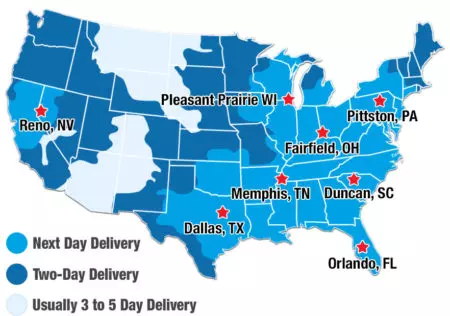 Pool Supplies Superstore Next Day Delivery Map