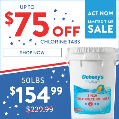 Act Now. New Low Price. Up to $75 Off Doheny's Chlorine 3-inch Tabs. 50lb bucket now $154.99. Shop Now.