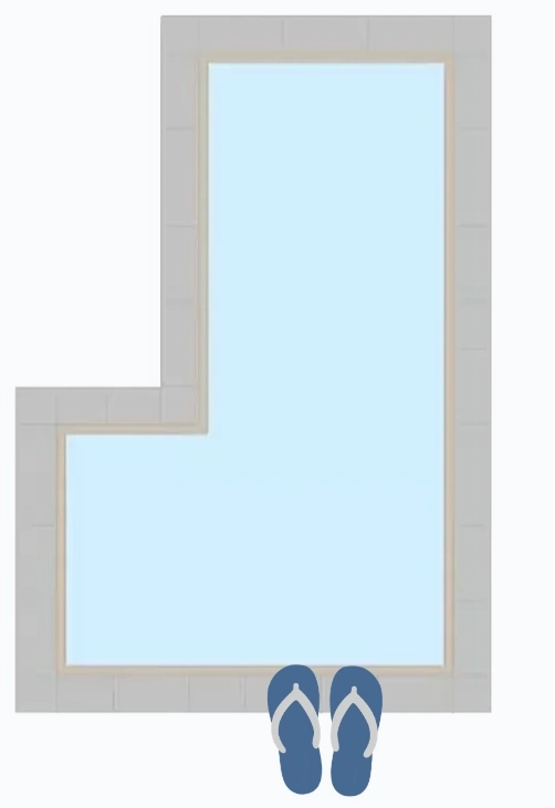 Rectangle Shaped Pools with Left Flush Steps