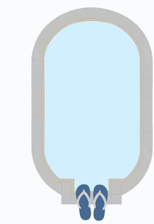 Rectangle Shaped Pools with Radius Corners and Center End Steps
