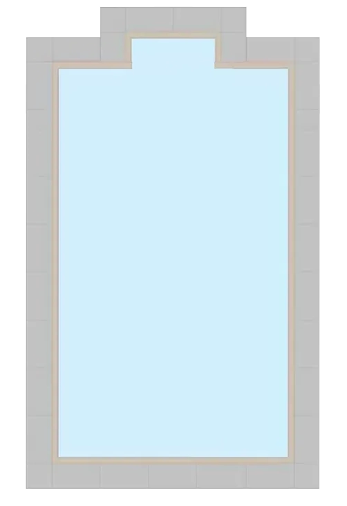 Rectangle Shaped Pools with Center End Steps