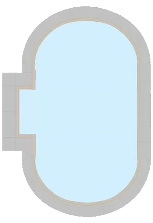 Safety Covers for Rectangular Shaped Inground Pools with Radius Corners and Left End Steps