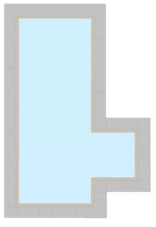 Rectangle Shaped Pools with Right 2ft Offset Steps