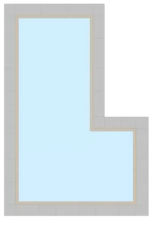 Rectangle Shaped Pools with Right Flush Steps